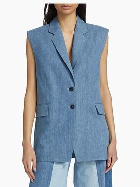 Frame Denim Light Blue Sleeveless Denim Vest